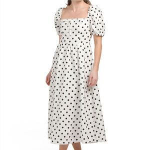 Camila Coelho Polka Dot Puff Sleeve Dress